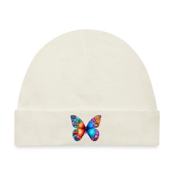 Bunter Schmetterling, von der Natur inspirierte Sommerstimmungen - Baby Premium Organic Mütze - Naturweiß - Vorne