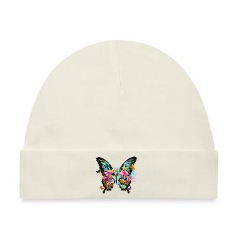 schmetterling,bunt,blumen,graffiti - Baby Premium Organic Mütze - Naturweiß - Vorne