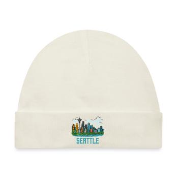 seattle stadt - Baby Premium Organic Mütze - Naturweiß - Vorne
