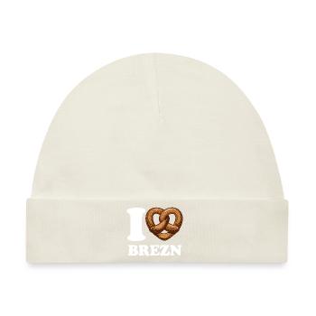 I Love Brezn - Herz - Brezel - Baby Premium Organic Mütze - Naturweiß - Vorne