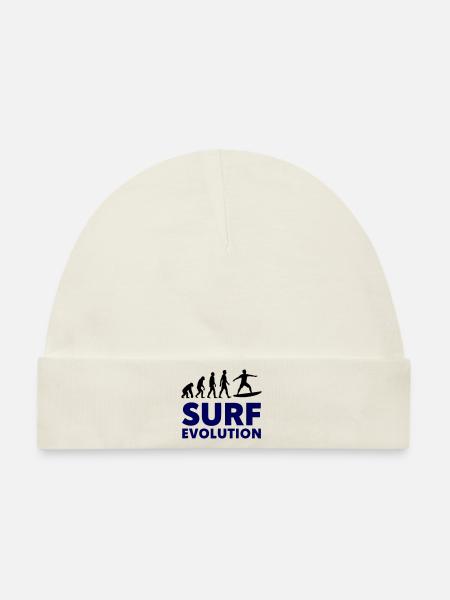 Surf Evolution Board Meer - Baby Premium Organic Mütze - Naturweiß