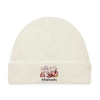 Winterzauber Weihnachtsvibes - Baby Premium Organic Mütze - Naturweiß - Vorne
