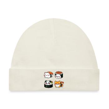 Kawaii Sushi Tierchen Kollektion - Baby Premium Organic Mütze - Naturweiß - Vorne