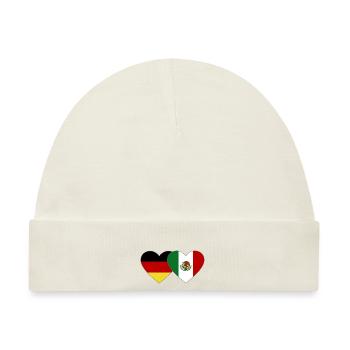 Deutschland Mexiko Flagge Herz - Baby Premium Organic Mütze - Naturweiß - Vorne