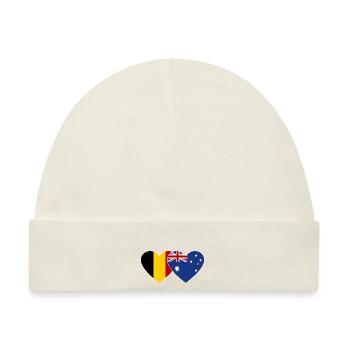 Belgien Australien Flagge Herz - Baby Premium Organic Mütze - Naturweiß - Vorne