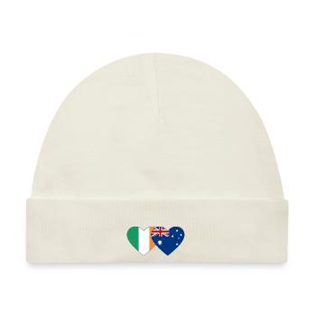 Irland Australien Flagge Herz - Baby Premium Organic Mütze - Naturweiß - Vorne
