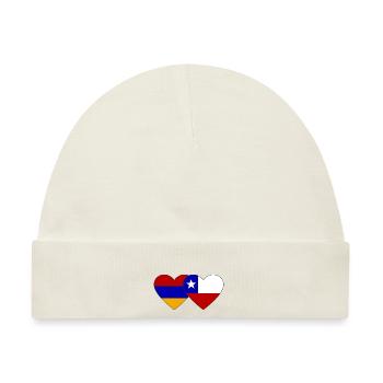 Armenien Chile Flagge Herz - Baby Premium Organic Mütze - Naturweiß - Vorne
