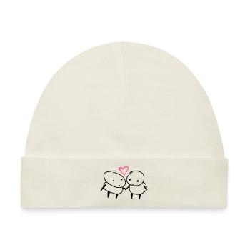 Paare Liebe Herz - Baby Premium Organic Mütze - Naturweiß - Vorne