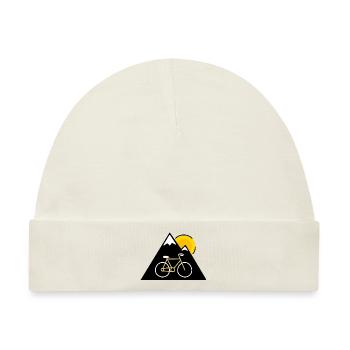 Fahrrad Berg Sonne - Baby Premium Organic Mütze - Naturweiß - Vorne