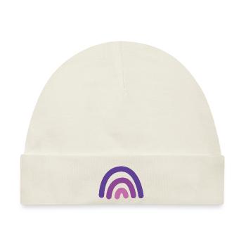 Regenbogen lila - Baby Premium Organic Mütze - Naturweiß - Vorne