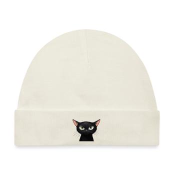 Schwarze Katze - Baby Premium Organic Mütze - Naturweiß - Vorne