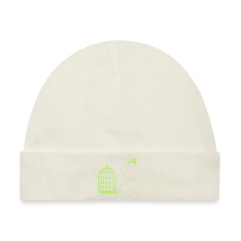 Käfig - Vogel fliegt - Baby Premium Organic Mütze - Naturweiß - Vorne