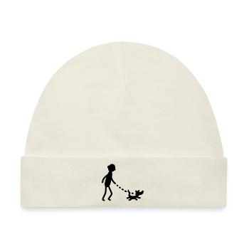 Gassi gehen Hund - Baby Premium Organic Mütze - Naturweiß - Vorne