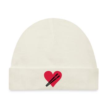 Love Stäbchen - Sushi - Baby Premium Organic Mütze - Naturweiß - Vorne