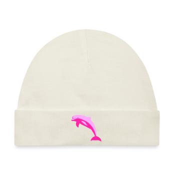 Pink dolphin - Baby Premium Organic Mütze - Naturweiß - Vorne