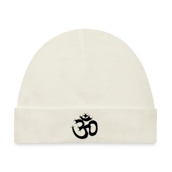 018 - OM Aum ॐ - Baby Premium Organic Mütze - Naturweiß - Vorne