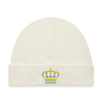 Krone (crown) 01.1 - Baby Premium Organic Mütze - Naturweiß - Vorne
