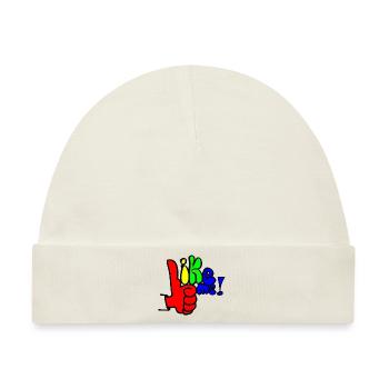 like me Regenbogen - Baby Premium Organic Mütze - Naturweiß - Vorne
