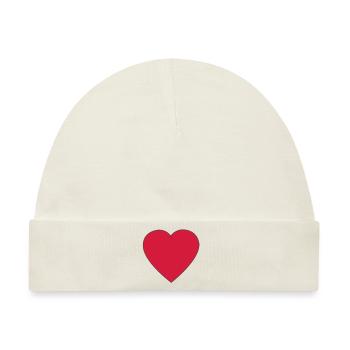 love i - Baby Premium Organic Mütze - Naturweiß - Vorne
