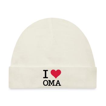 I Love Oma Großmutter Grandma Mutter Kult Motiv - Baby Premium Organic Mütze - Naturweiß - Vorne