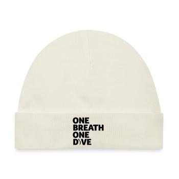 One Breath One Dive IV Apnoetaucher Freediving - Baby Premium Organic Mütze - Naturweiß - Vorne