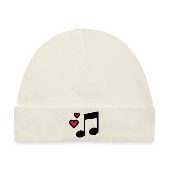 Romantische Musik Note - Baby Premium Organic Mütze - Naturweiß - Vorne