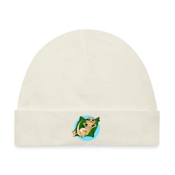 Bartagame cool auf Kissen Reptil Reptilie - Baby Premium Organic Mütze - Naturweiß - Vorne