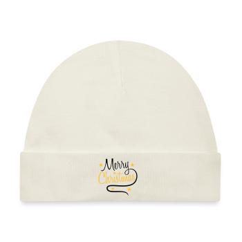 text design logo tanne sterne frohe christmas weih - Baby Premium Organic Mütze - Naturweiß - Vorne