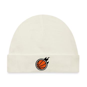 Basketball mit Flammen - Baby Premium Organic Mütze - Naturweiß - Vorne