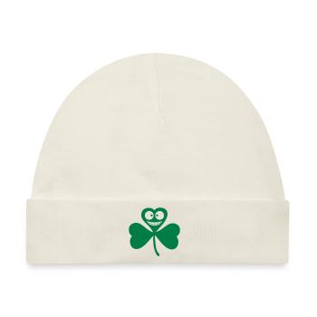Funny Shamrock - Baby Premium Organic Mütze - Naturweiß - Vorne