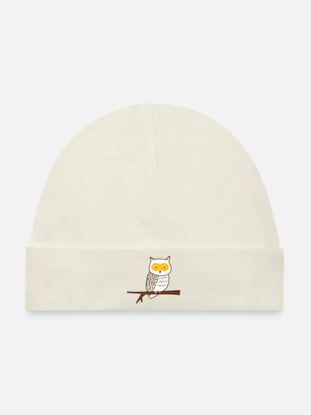 Die Eule - Baby Premium Organic Mütze - Naturweiß