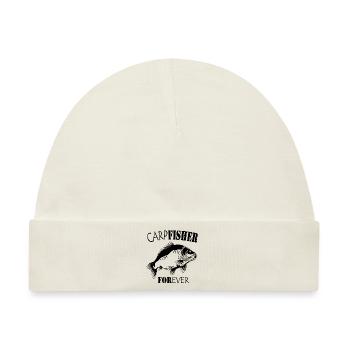 Carpfisher Karpfen Karpfenangeln Spiegler Schuppi - Baby Premium Organic Mütze - Naturweiß - Vorne