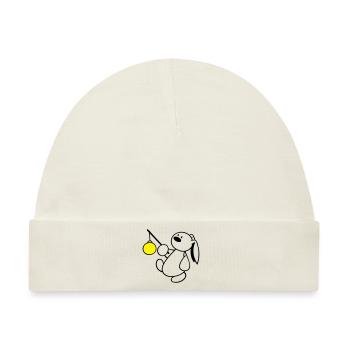 Ein niedlicher Hase mit Laterne - Baby Premium Organic Mütze - Naturweiß - Vorne