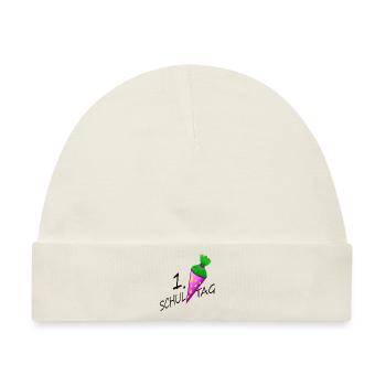 Schultüte - Pink mit Sternen - Baby Premium Organic Mütze - Naturweiß - Vorne