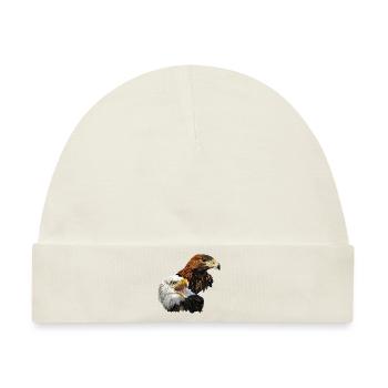 Weißkopfseeadler und Steinadler - Baby Premium Organic Mütze - Naturweiß - Vorne