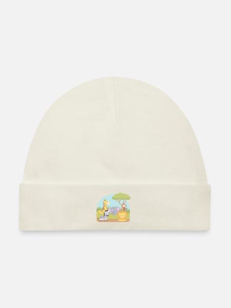 Niedliche wilde Safari-Tiere - Baby Premium Organic Mütze - Naturweiß
