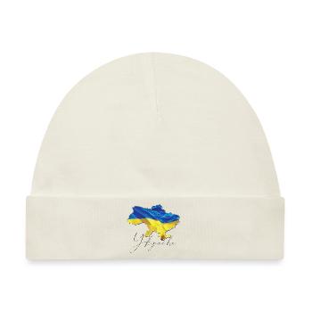 Ukraine Flagge in der Ukraine Landkarte UA - Baby Premium Organic Mütze - Naturweiß - Vorne