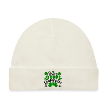 Schütteln Sie Ihre Kleeblätter Kleeblatt Geschenke - Baby Premium Organic Mütze - Naturweiß - Vorne