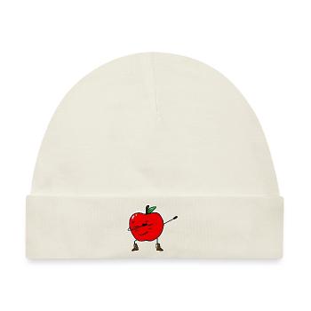 Dabbing Apple - Baby Premium Organic Mütze - Naturweiß - Vorne