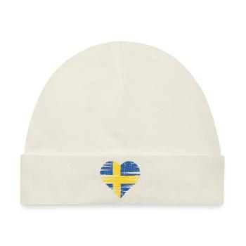 Sweden Heart by the Manzanita`s - Baby Premium Organic Mütze - Naturweiß - Vorne