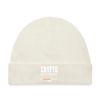 Kryptomillionär Loading Silber Bitcoin Humor - Baby Premium Organic Mütze - Naturweiß - Vorne