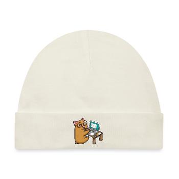 Hamster Geek - Baby Premium Organic Mütze - Naturweiß - Vorne