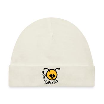 Lassen Sie es bienen glücklich emoticon - Baby Premium Organic Mütze - Naturweiß - Vorne