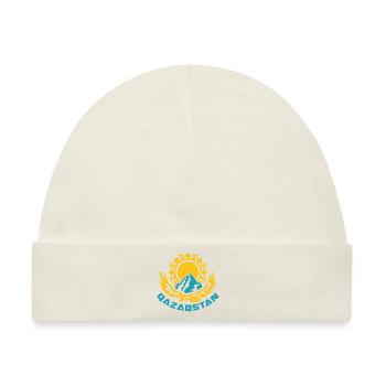 Qazaqstan Geschenk Republik Kasachisch Kasachen - Baby Premium Organic Mütze - Naturweiß - Vorne