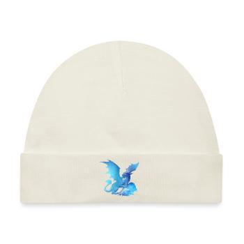 drache ,hellblau,malerei,graffiti, airbrush,blau - Baby Premium Organic Mütze - Naturweiß - Vorne