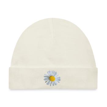 Blume Blüte Gänseblümchen Blumen Design 01 - Baby Premium Organic Mütze - Naturweiß - Vorne