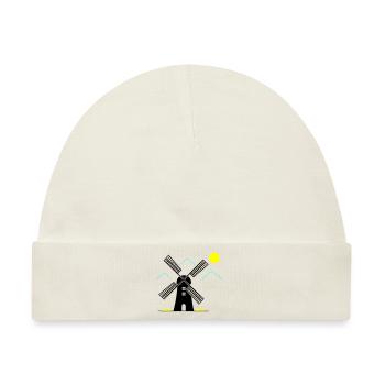 windmühle landschaft - Baby Premium Organic Mütze - Naturweiß - Vorne