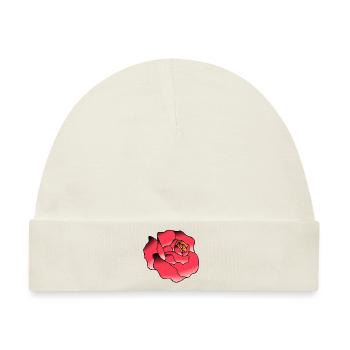 rosa Blume Zeichnung - Baby Premium Organic Mütze - Naturweiß - Vorne