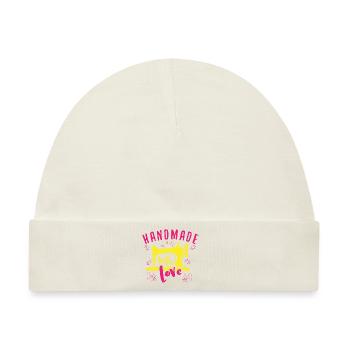 Handmade With Love – Bunte Liebe Zum Nähen - Baby Premium Organic Mütze - Naturweiß - Vorne