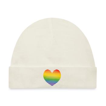 Regenbogenherz cut out LGBT lgbtqi queer - Baby Premium Organic Mütze - Naturweiß - Vorne